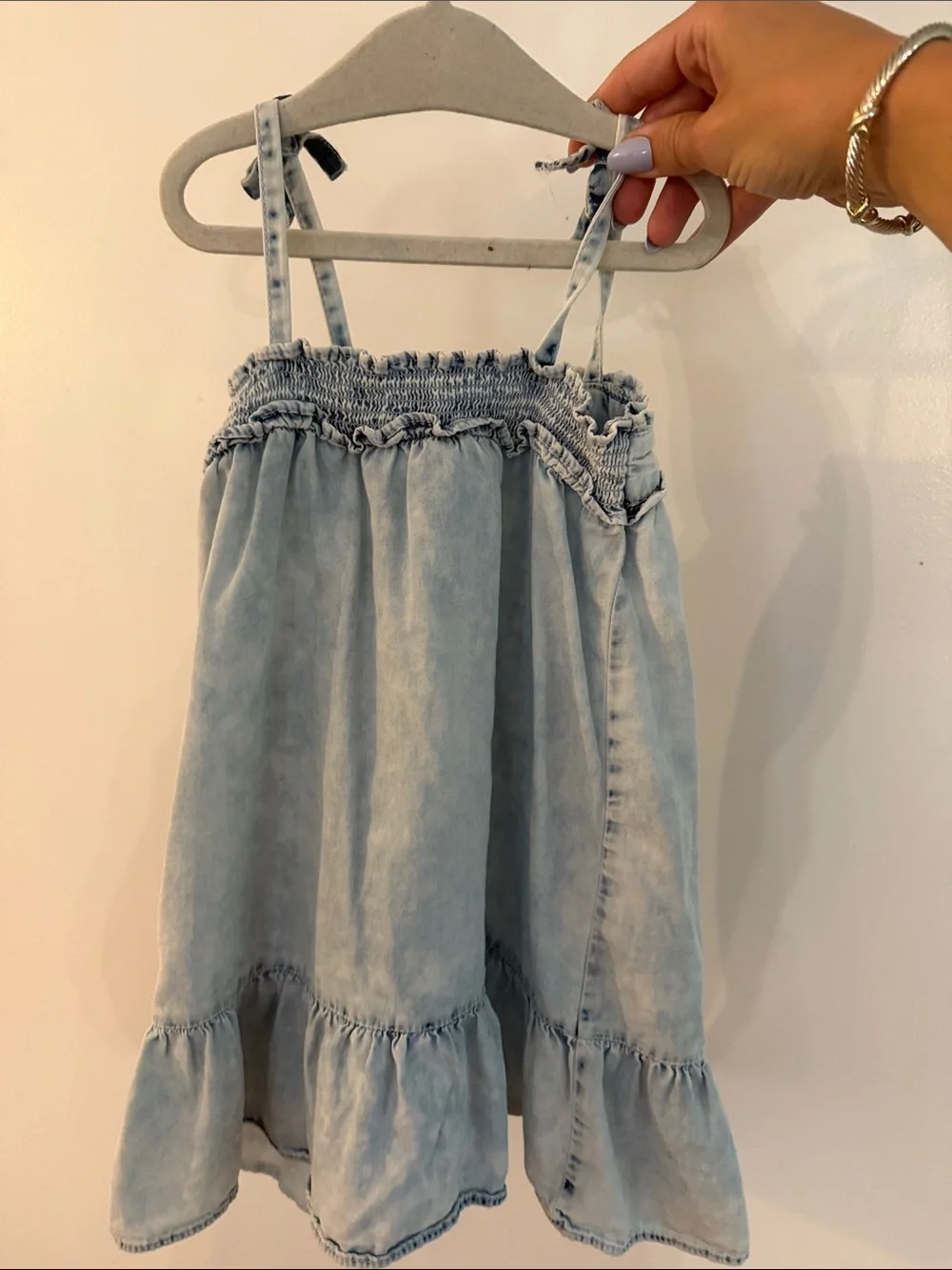 GAP • Worn Once! Light Wash Denim Tie-Strap Sundress • 3T